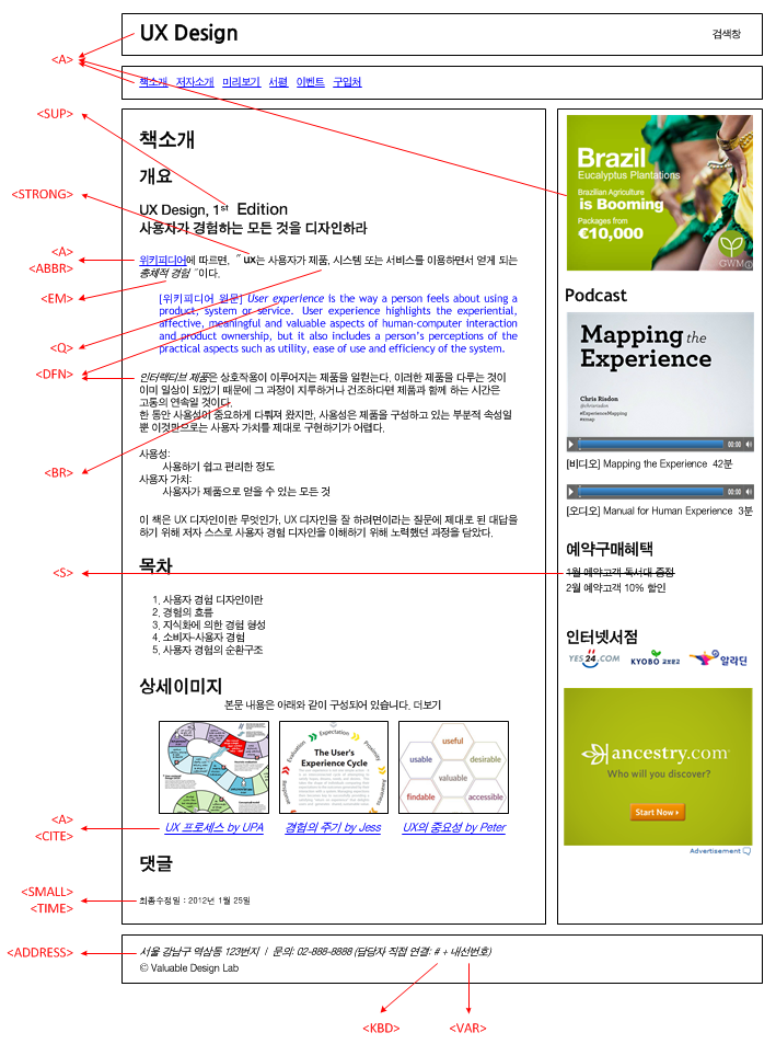 내용 편집하기의 브라우저 실행 결과
